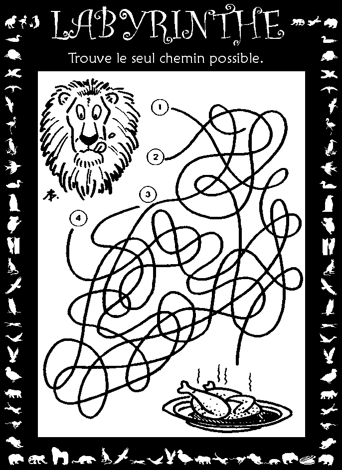 Labyrinthe : lion affam