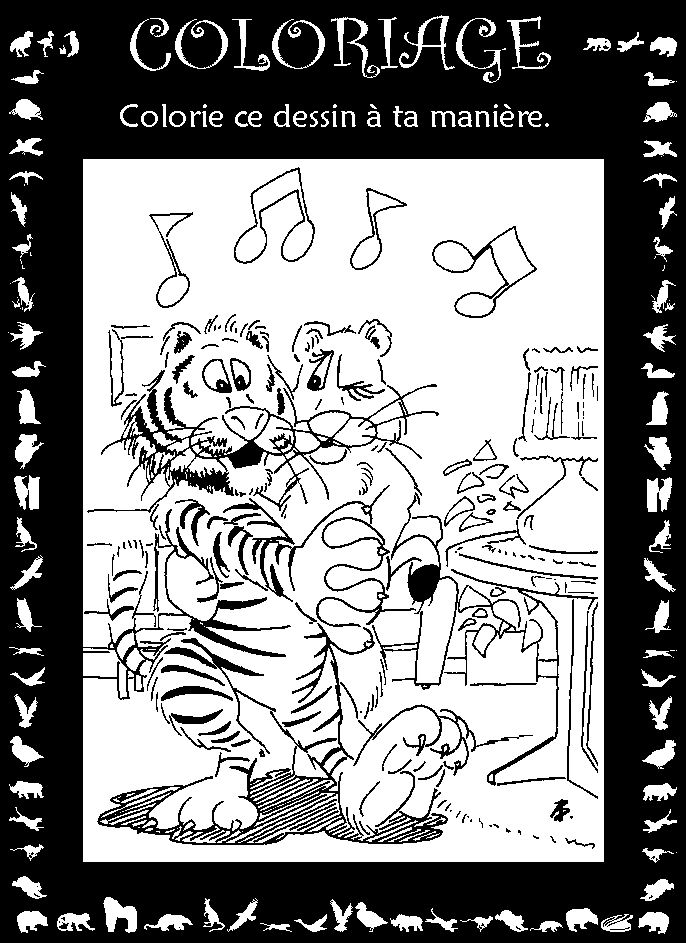 Tigre et lionne dansant le tango argentin